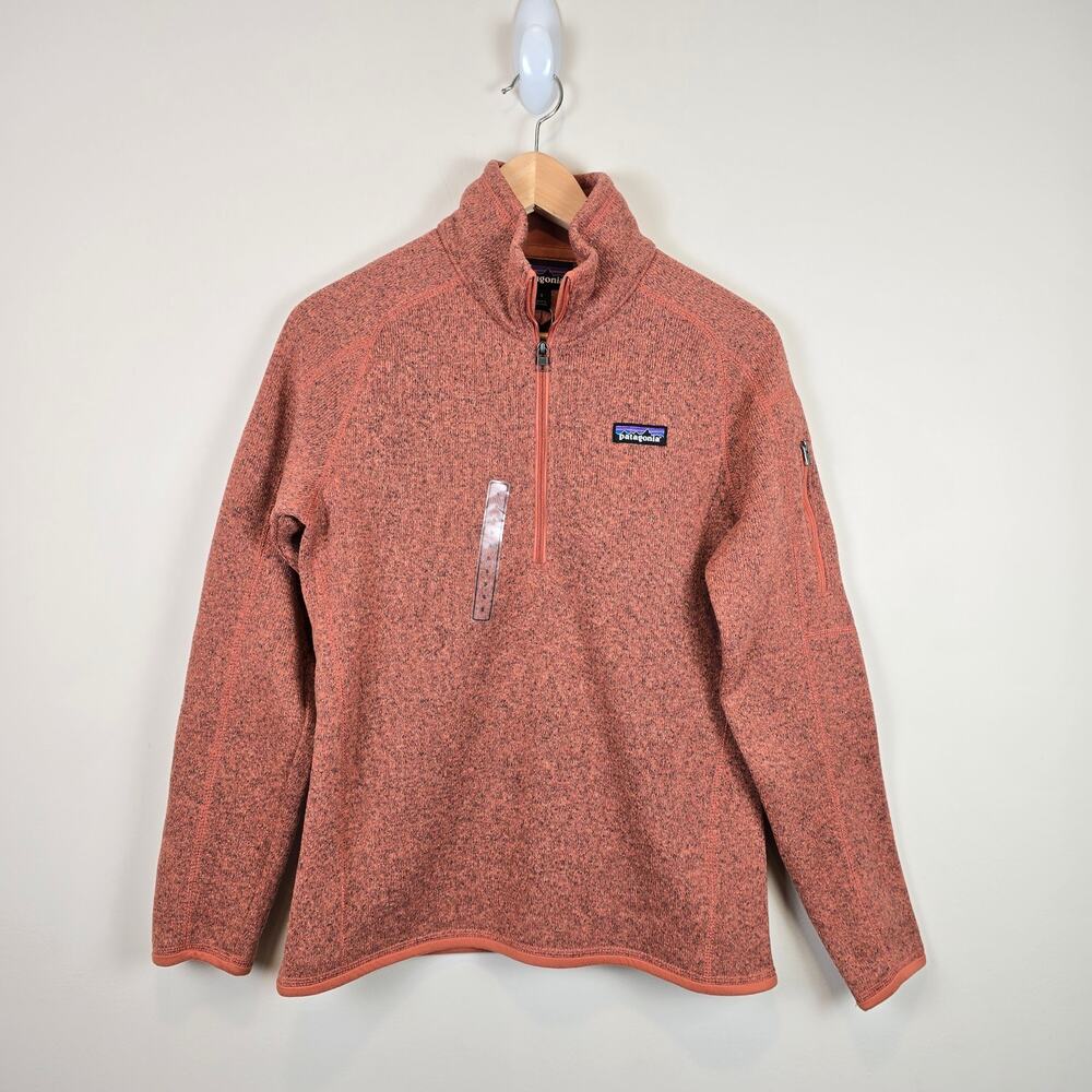 Patagonia Womens Better Sweater 1/4 Zip Size S Burl Red Fleece 25618